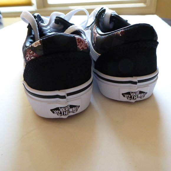 Vans Little Girl USA Size 13 Flowers & Checks Sneakers NIB - Picture 9 of 16